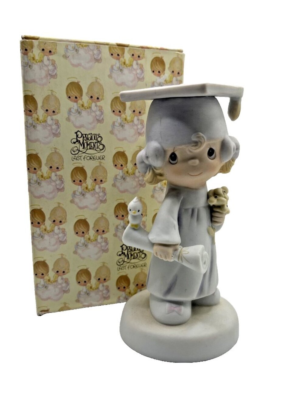 Precious Moments The Lord Bless You & Keep You Girl Graduation Figurine 1980